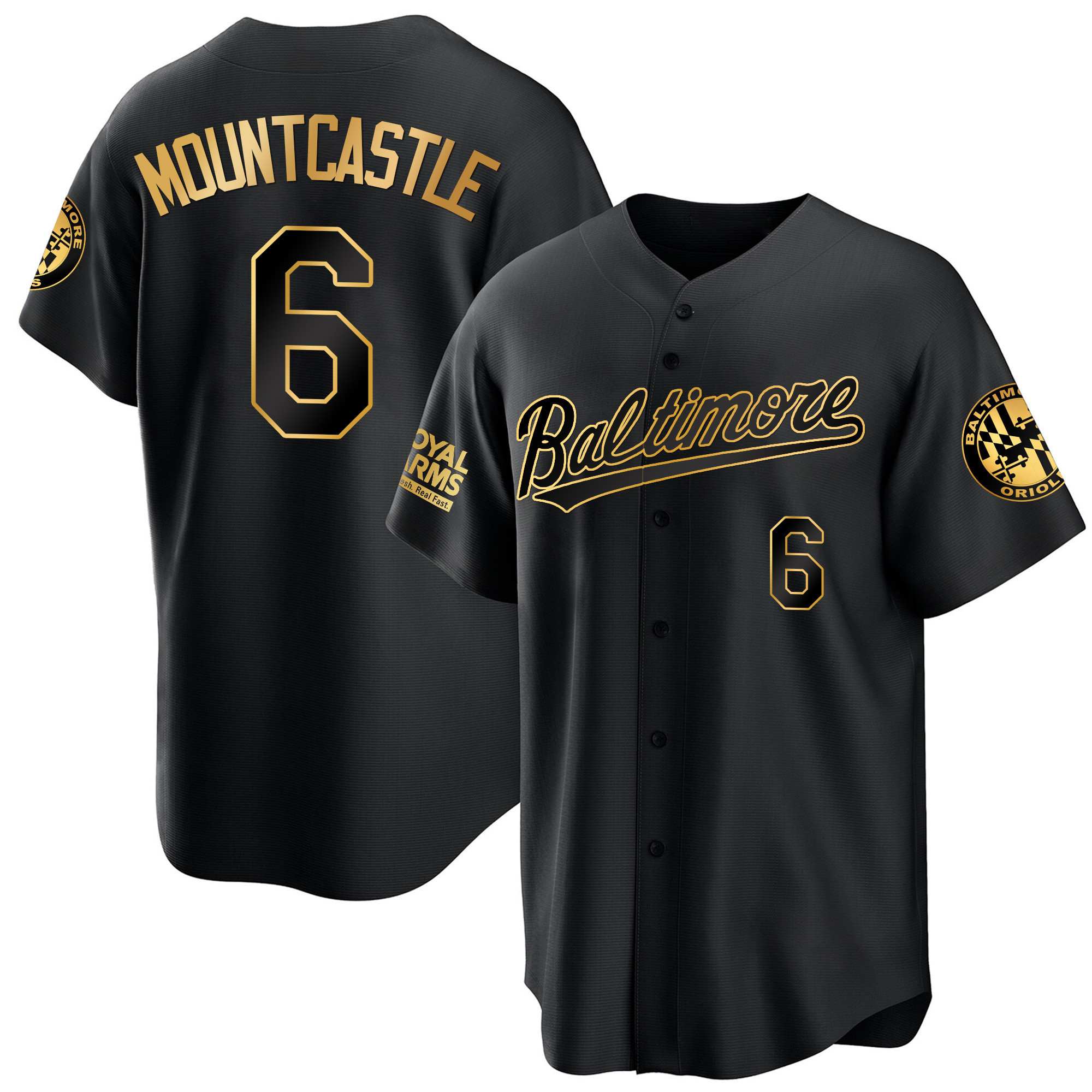 Ryan Mountcastle Men’s Baltimore Orioles 2023 Gold Cool Black Gold Jersey - All Stitched