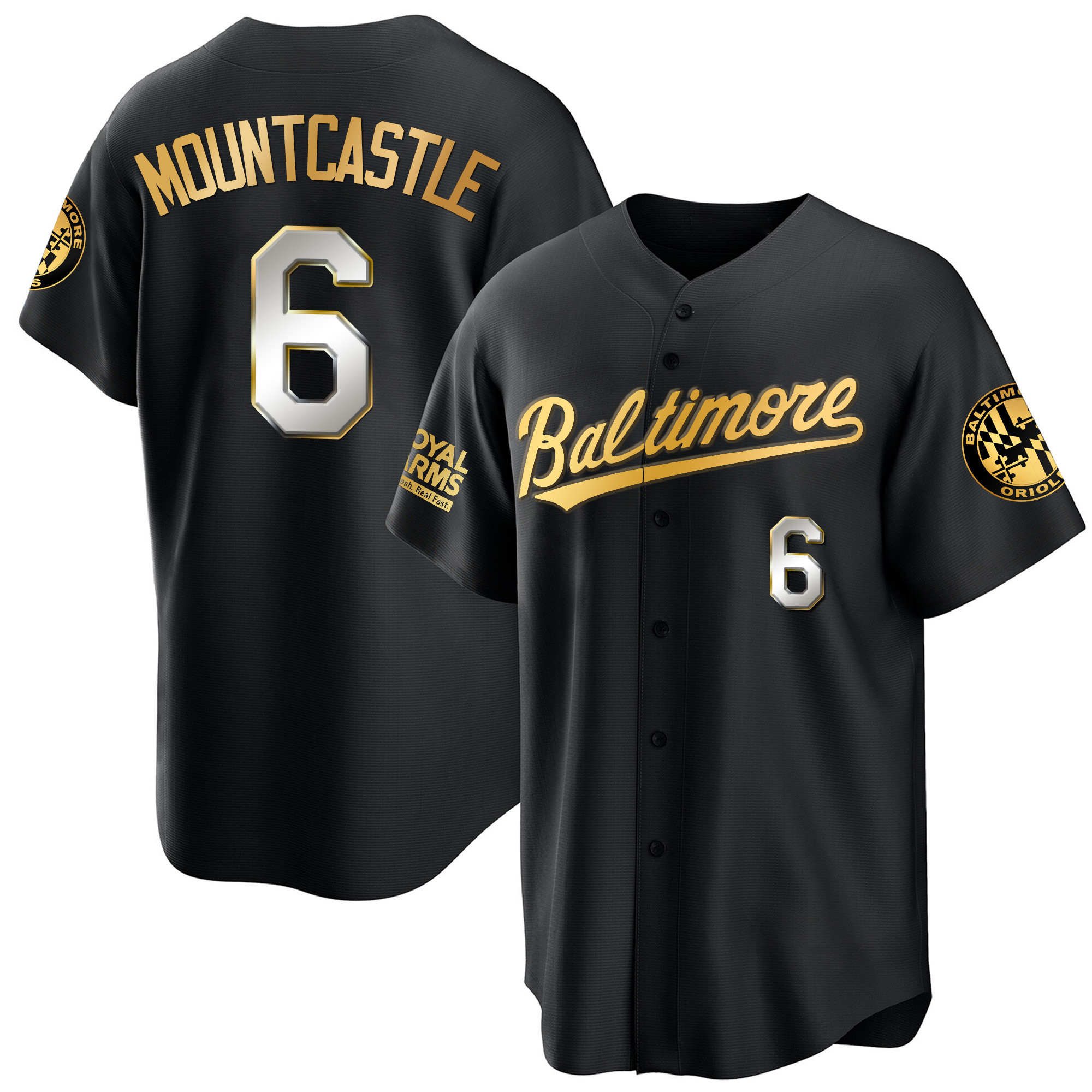 Ryan Mountcastle Men’s Baltimore Orioles 2023 Gold Cool Black Limited Jersey - All Stitched