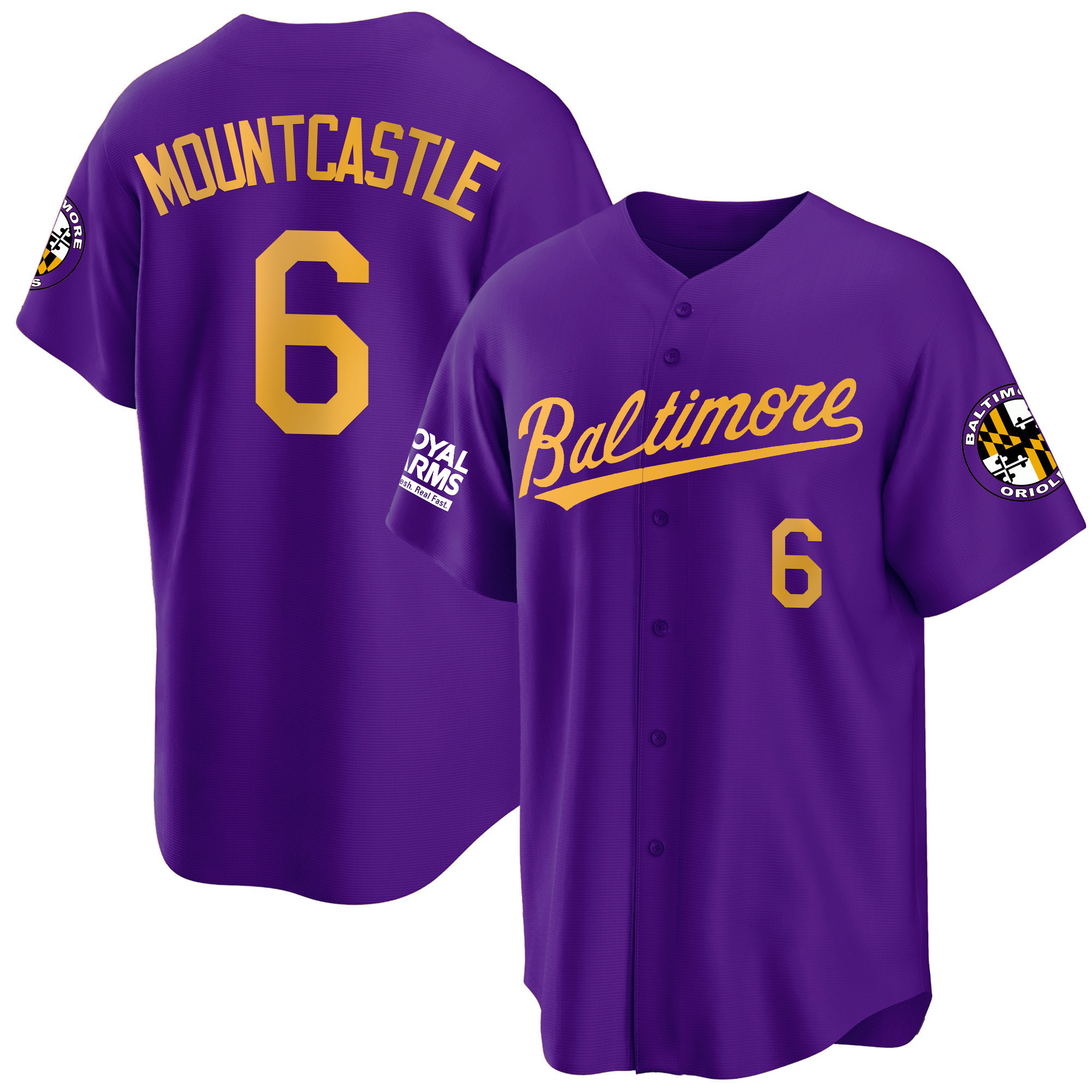 Ryan Mountcastle Men’s Baltimore Orioles 2023 Gold Cool Purple Gold Jersey - All Stitched