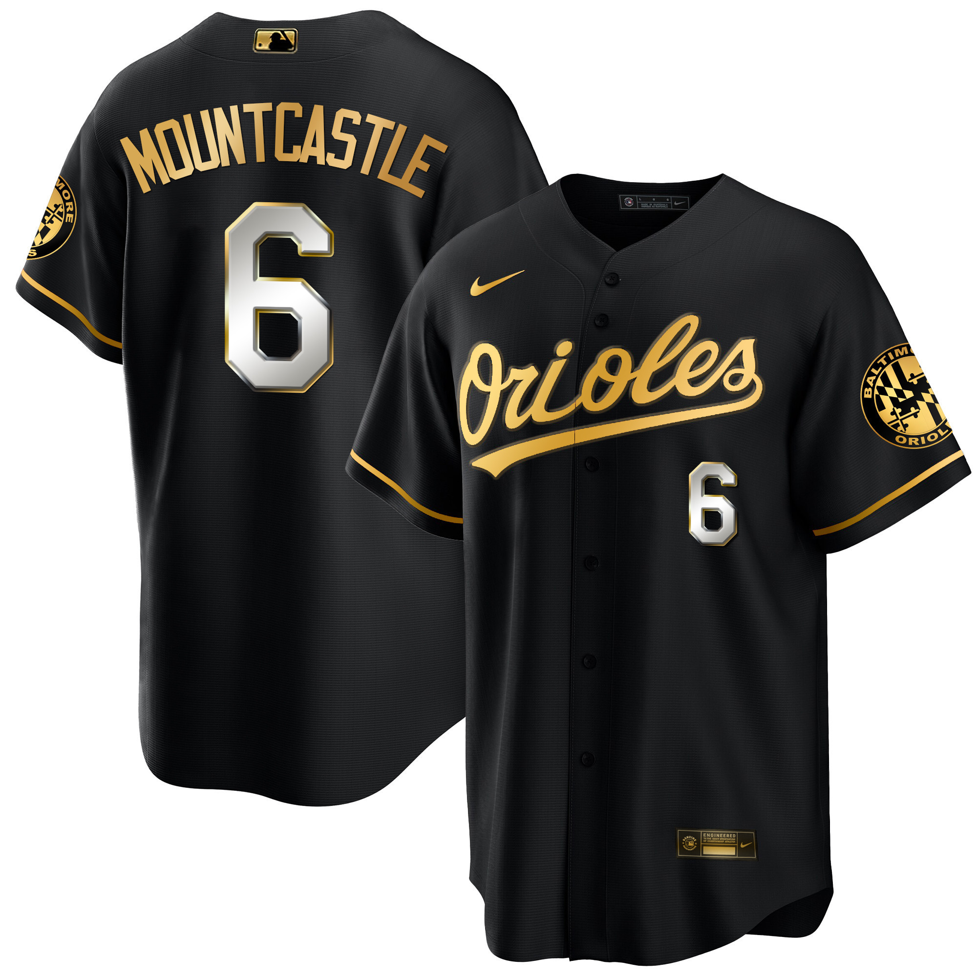 Ryan Mountcastle Men’s Baltimore Orioles 2023 Special Gold Cool Black Limited Jersey - All Stitched