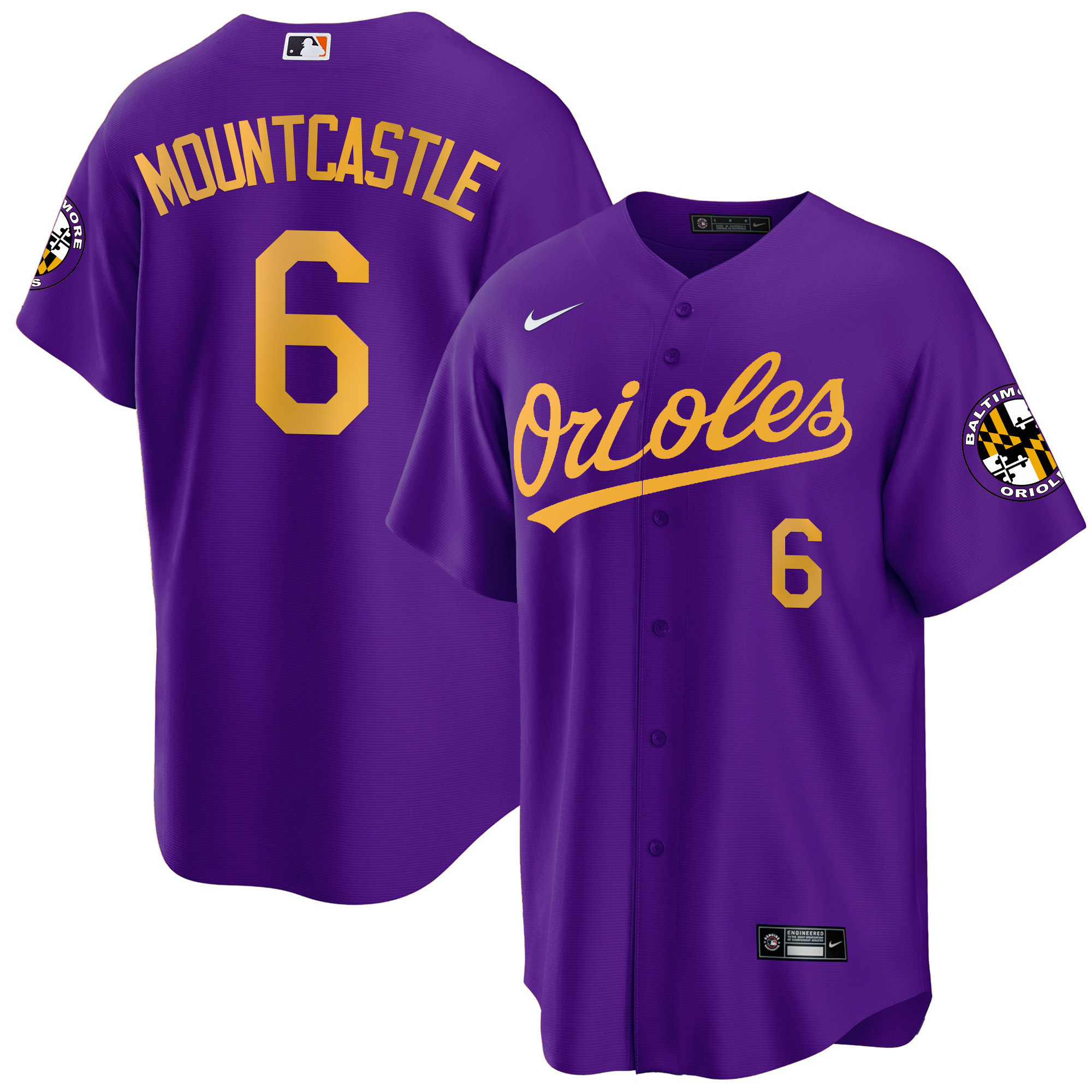 Ryan Mountcastle Men’s Baltimore Orioles 2023 Special Gold Cool Purple Gold Jersey - All Stitched
