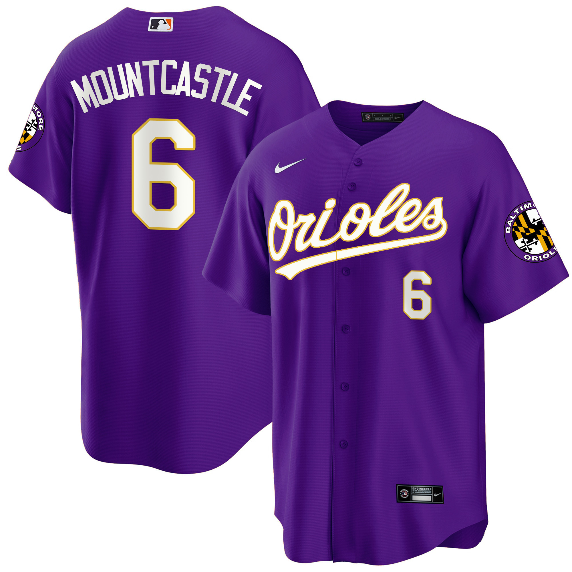 Ryan Mountcastle Men’s Baltimore Orioles 2023 Special Gold Cool Purple Jersey - All Stitched