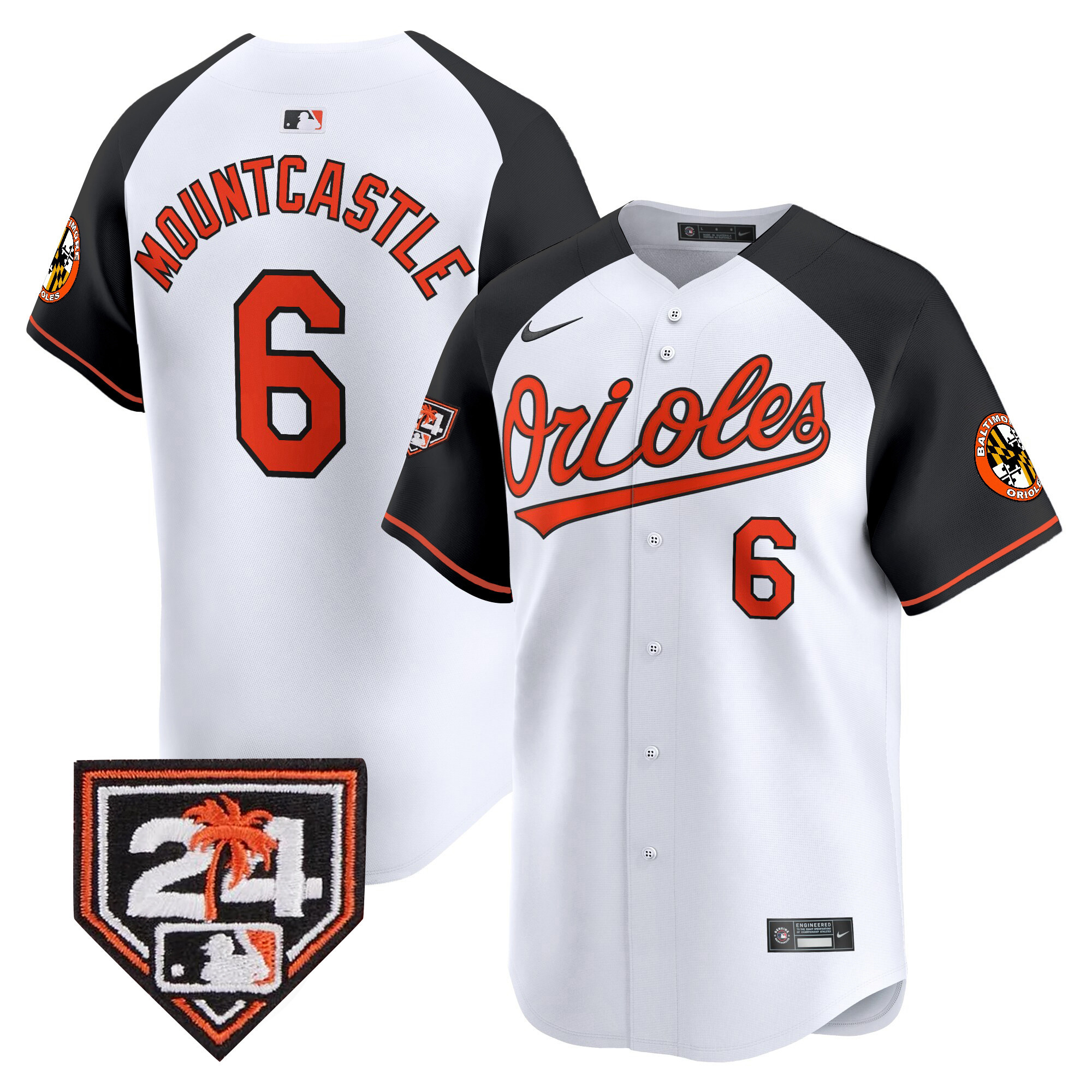 Ryan Mountcastle Men's Baltimore Orioles 2024 Spring Training Patch Vapor Premier Limited White Alternate Jersey - All Stitched