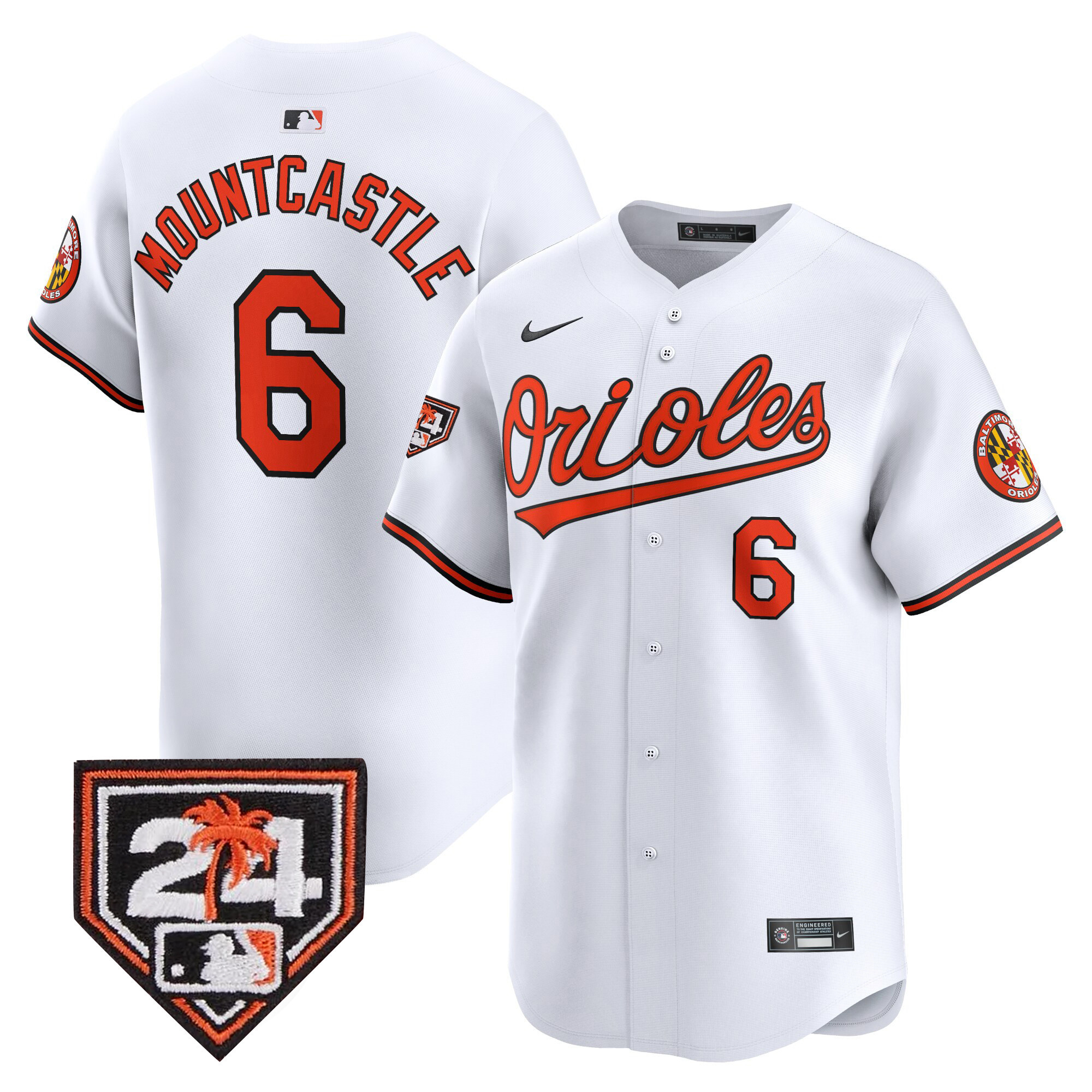 Ryan Mountcastle Men's Baltimore Orioles 2024 Spring Training Patch Vapor Premier Limited White Jersey - All Stitched