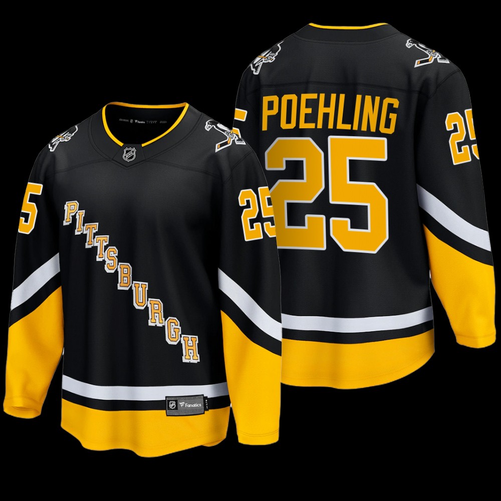 Ryan Poehling #25 Pittsburgh Penguins Alternate 2022 Black Breakaway Player Jersey