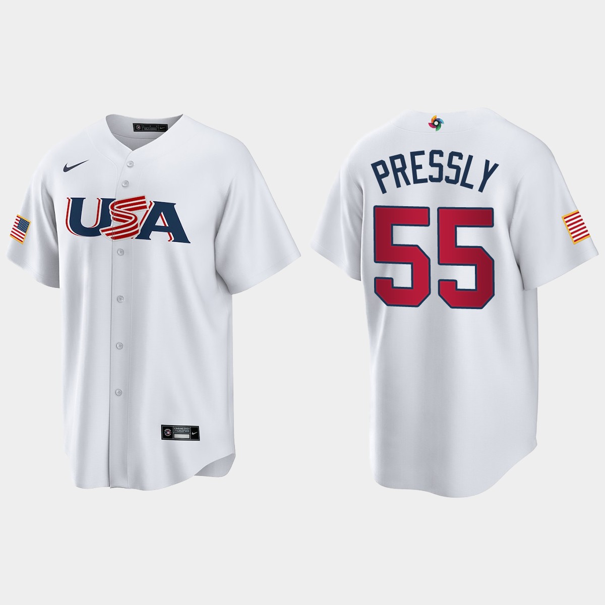 Ryan Pressly Houston Astros 2023 World Classic USA Jersey - White