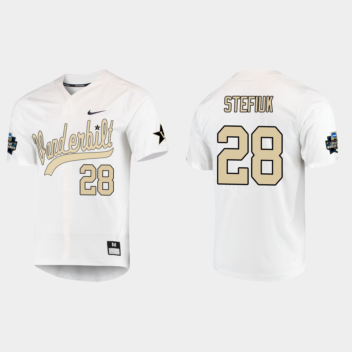 Ryan Stefiuk Vanderbilt Commodores College World Series Jersey - White