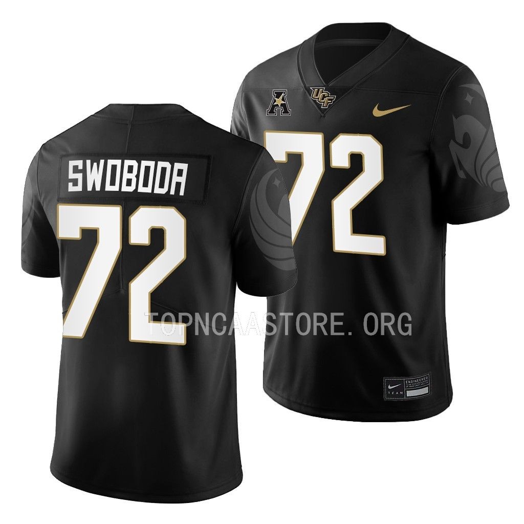 Ryan Swoboda UCF Knights #72 Black Jersey 2022 College Men's Game Uniform
