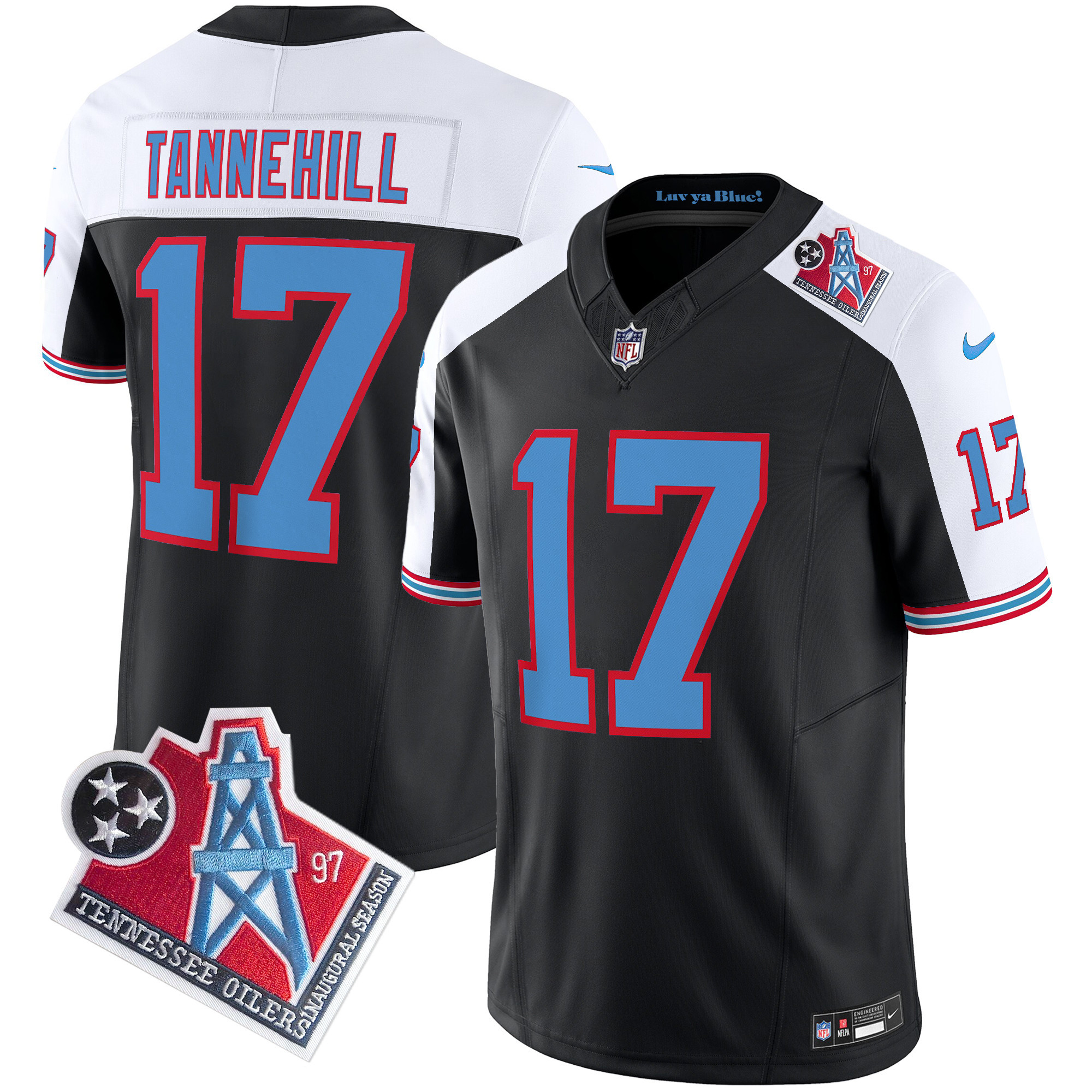 Ryan Tannehill Men's Tennessee Titans 1997 Throwback Limited Vapor Black Alternate Jersey - All Stitched 