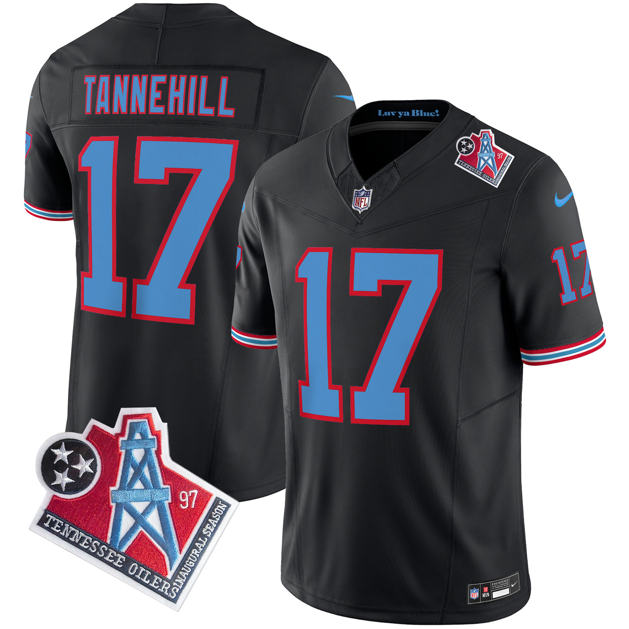 Ryan Tannehill Men's Tennessee Titans 1997 Throwback Limited Vapor Black Jersey - All Stitched 