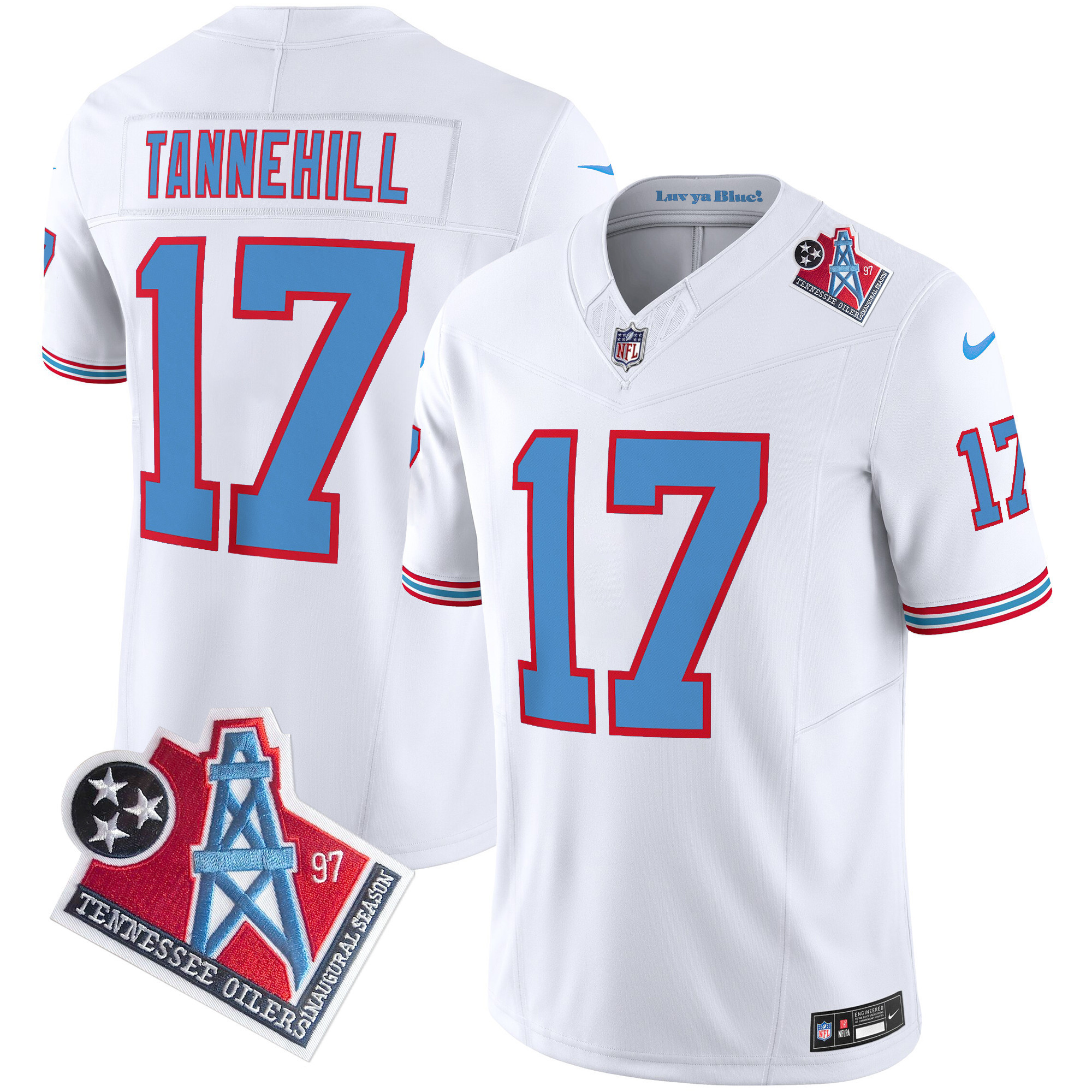Ryan Tannehill Men's Tennessee Titans 1997 Throwback Limited Vapor White Jersey - All Stitched 