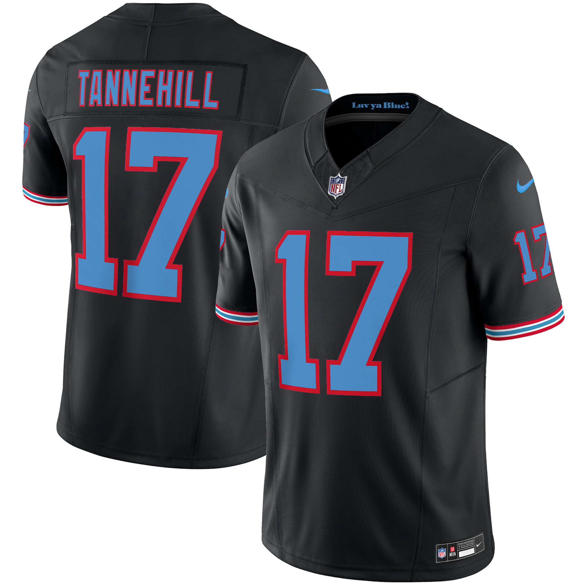 Ryan Tannehill Men's Tennessee Titans Throwback Limited Vapor Black Jersey - All Stitched 