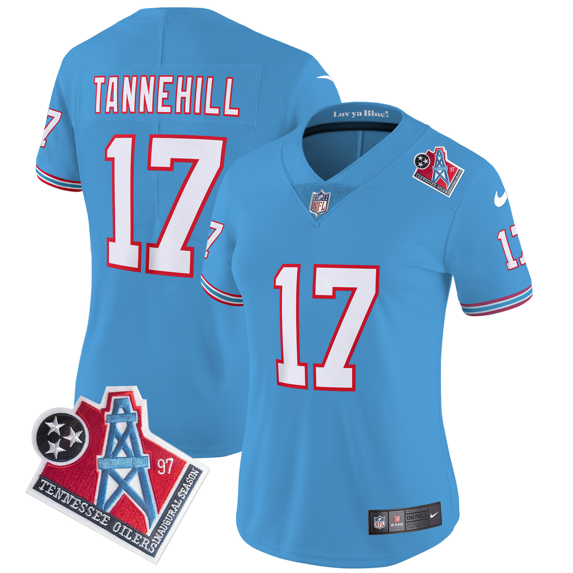 Ryan Tannehill Women's Tennessee Titans 1997 Throwback Limited Vapor Light Blue Jersey - All Stitched 