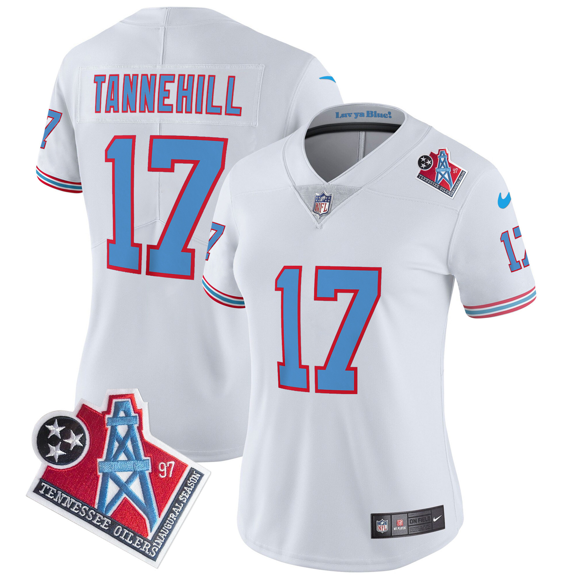 Ryan Tannehill Women's Tennessee Titans 1997 Throwback Limited Vapor White Jersey - All Stitched 