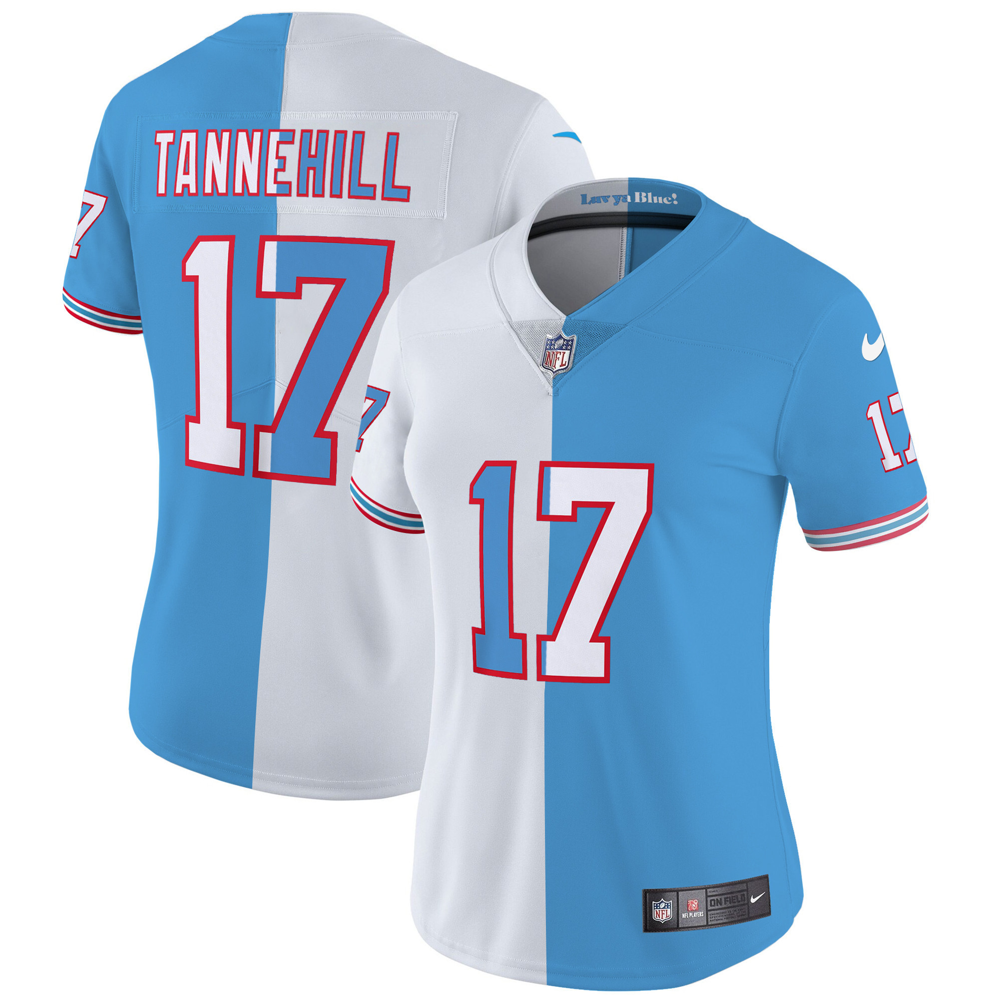 Ryan Tannehill Women's Tennessee Titans Throwback Limited Vapor Split Jersey - All Stitched 