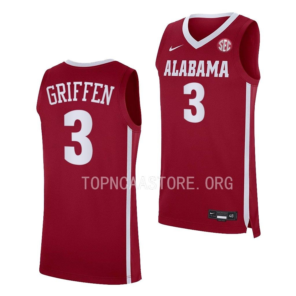 Rylan Griffen Alabama Crimson Tide #3 Crimson College Jersey