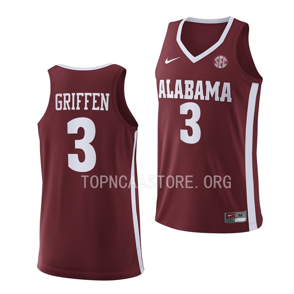 Rylan Griffen Alabama Crimson Tide #3 Crimson Jersey 2022-23