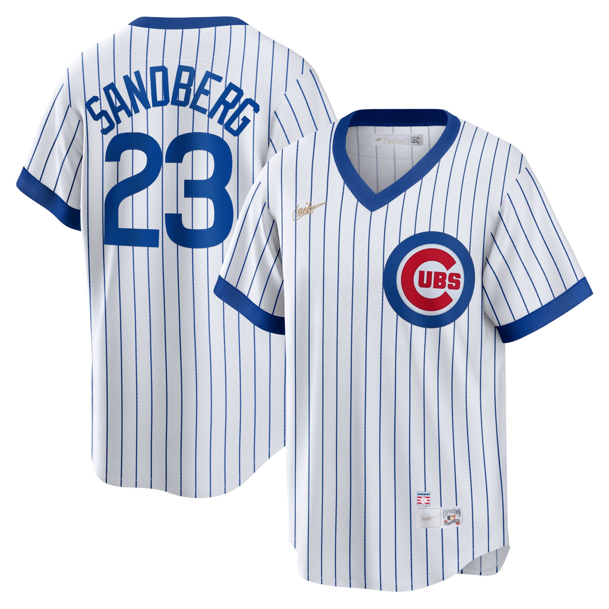 Ryne Sandberg Chicago Cubs Nike Home Cooperstown Collection Player Stitched Jersey – White