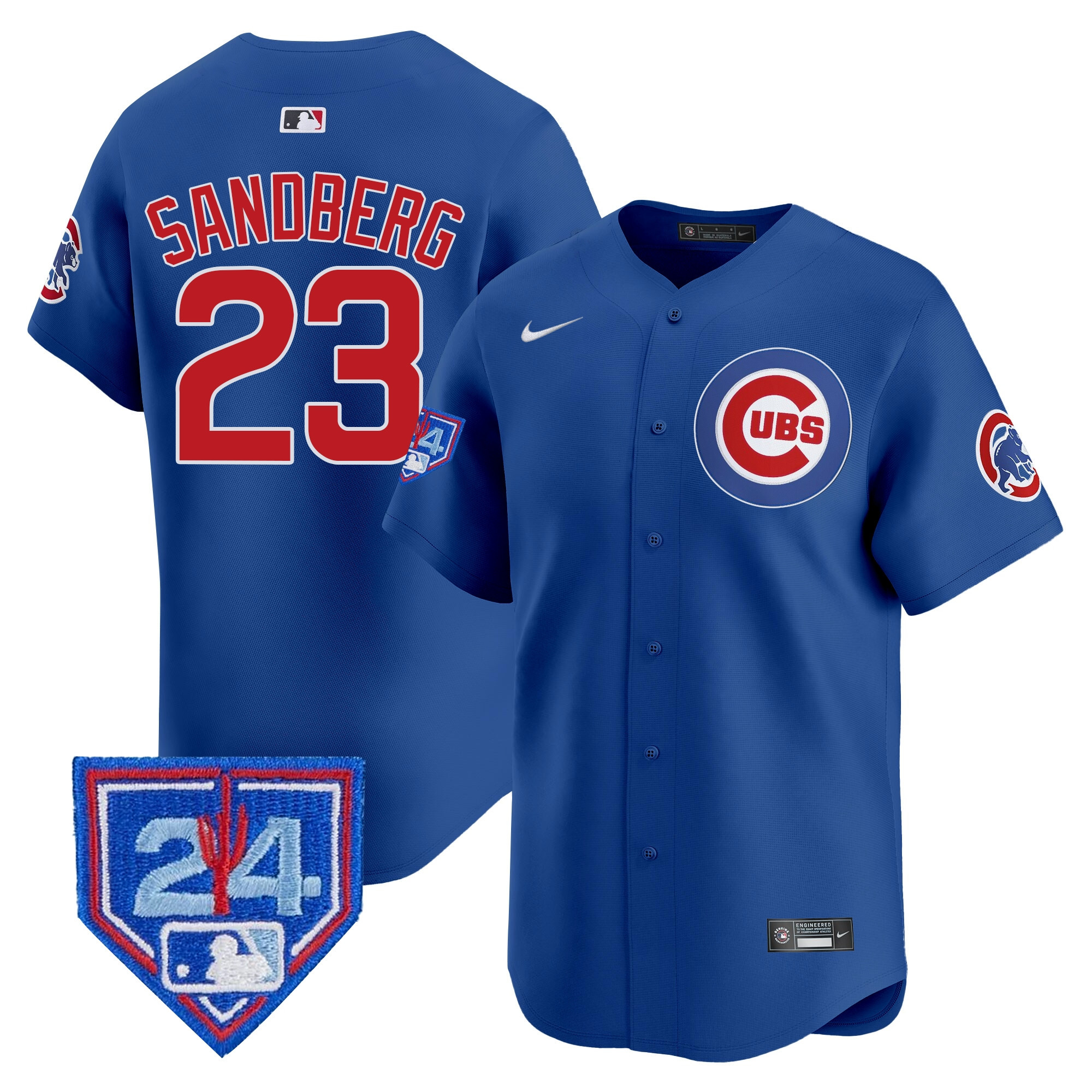 Ryne Sandberg Men's Chicago Cubs 2024 Spring Training Patch Vapor Premier Limited Royal Jersey - All Stitched
