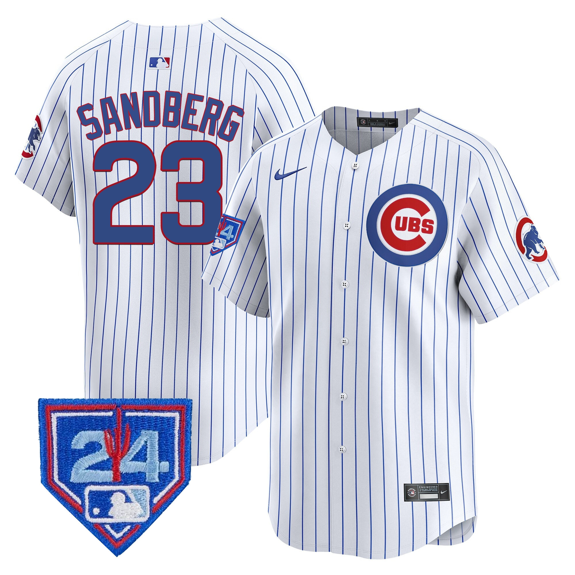 Ryne Sandberg Men's Chicago Cubs 2024 Spring Training Patch Vapor Premier Limited White Jersey - All Stitched