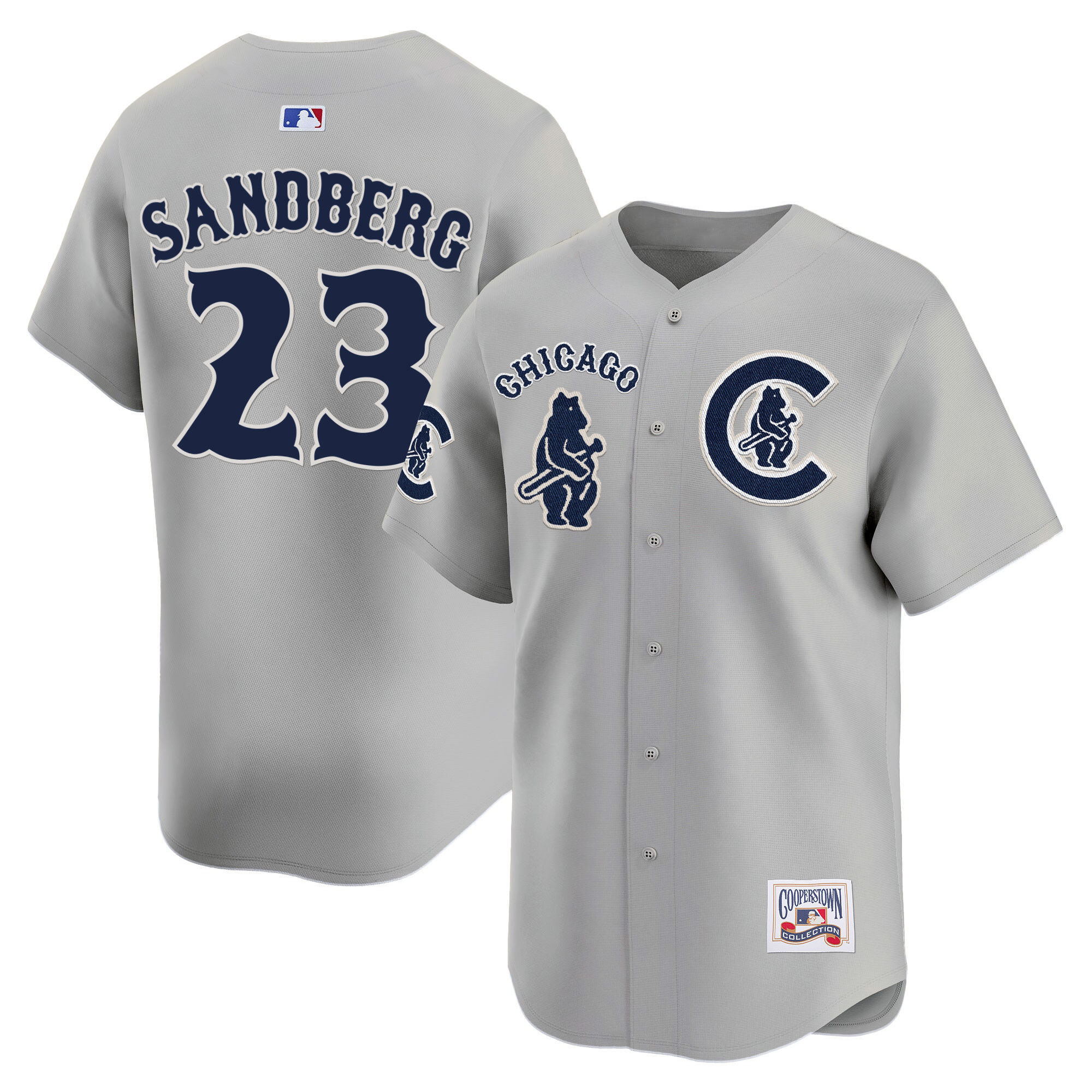 Ryne Sandberg Men's Chicago Cubs Special Vapor Premier Limited V2 Gray Road Jersey - All Stitched