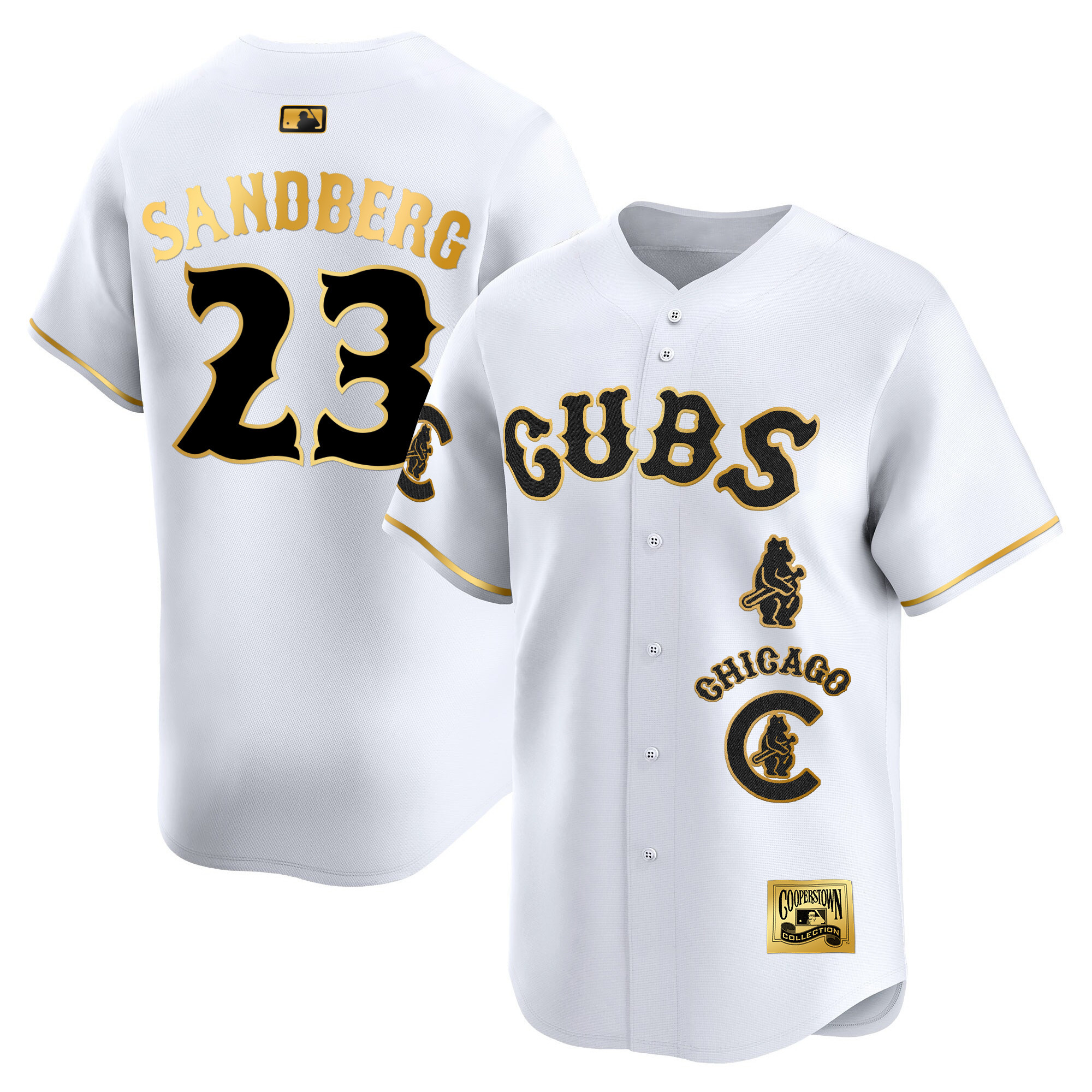 Ryne Sandberg Men's Chicago Cubs Special Vapor Premier Limited White Gold Jersey - All Stitched