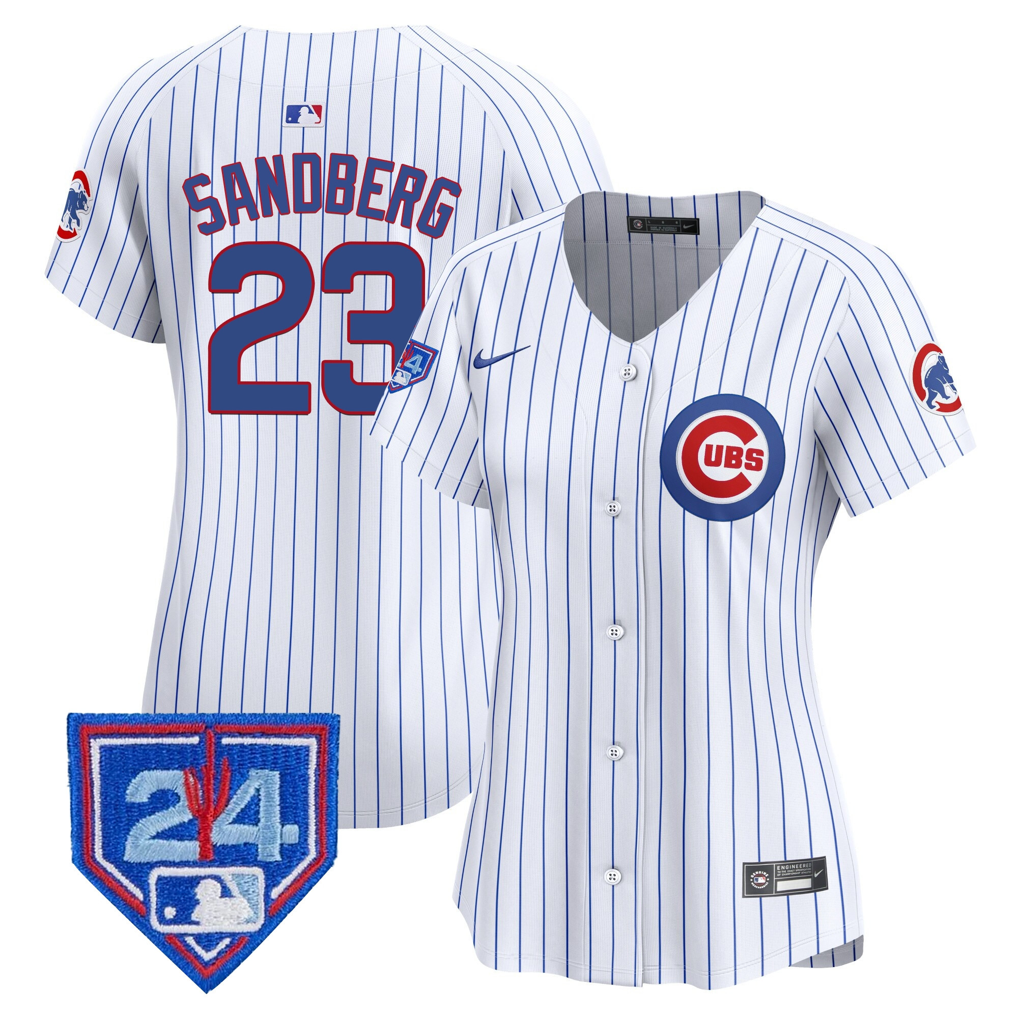 Ryne Sandberg Women's Chicago Cubs 2024 Spring Training Patch Vapor Premier Limited V2 White Jersey - All Stitched