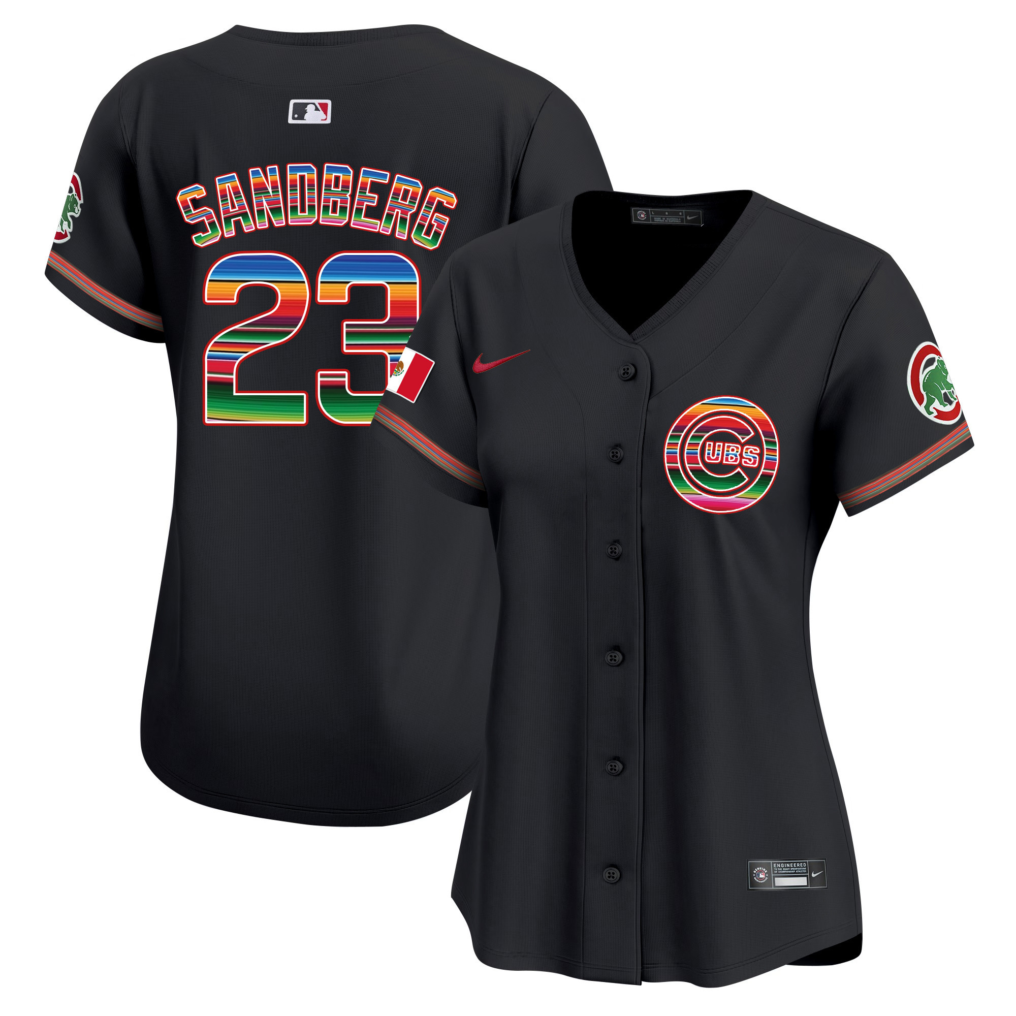 Ryne Sandberg Women's Chicago Cubs Mexico Vapor Premier Limited Black Jersey - All Stitched