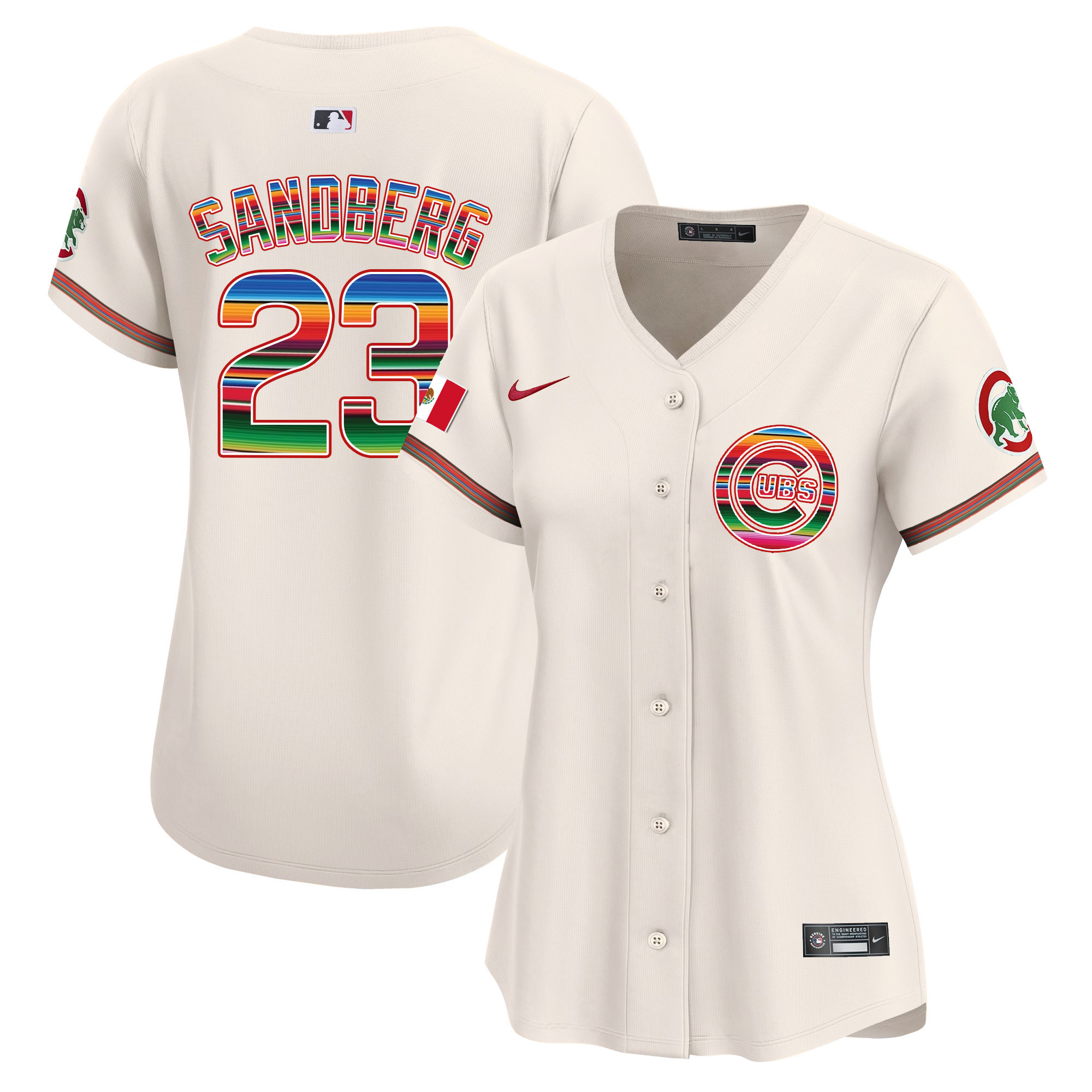 Ryne Sandberg Women's Chicago Cubs Mexico Vapor Premier Limited Cream Jersey - All Stitched