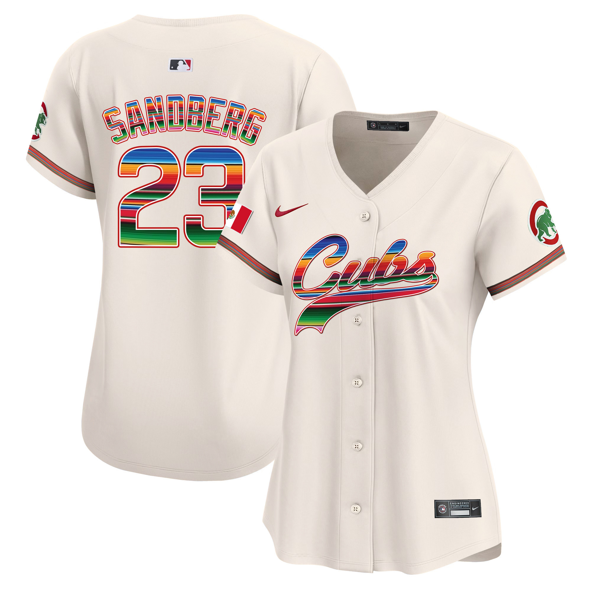 Ryne Sandberg Women's Chicago Cubs Mexico Vapor Premier Limited V2 Cream Jersey - All Stitched