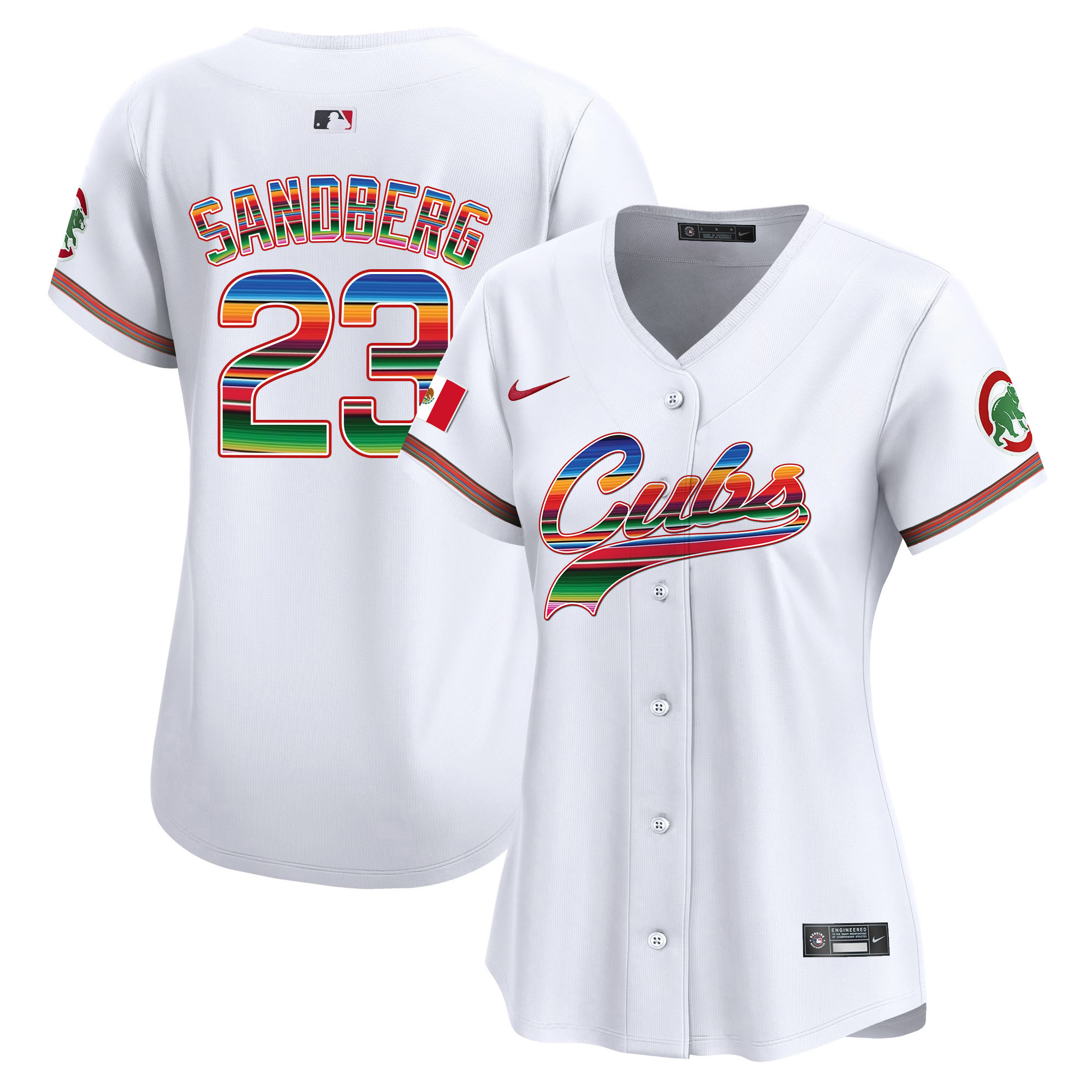 Ryne Sandberg Women's Chicago Cubs Mexico Vapor Premier Limited V2 White Jersey - All Stitched