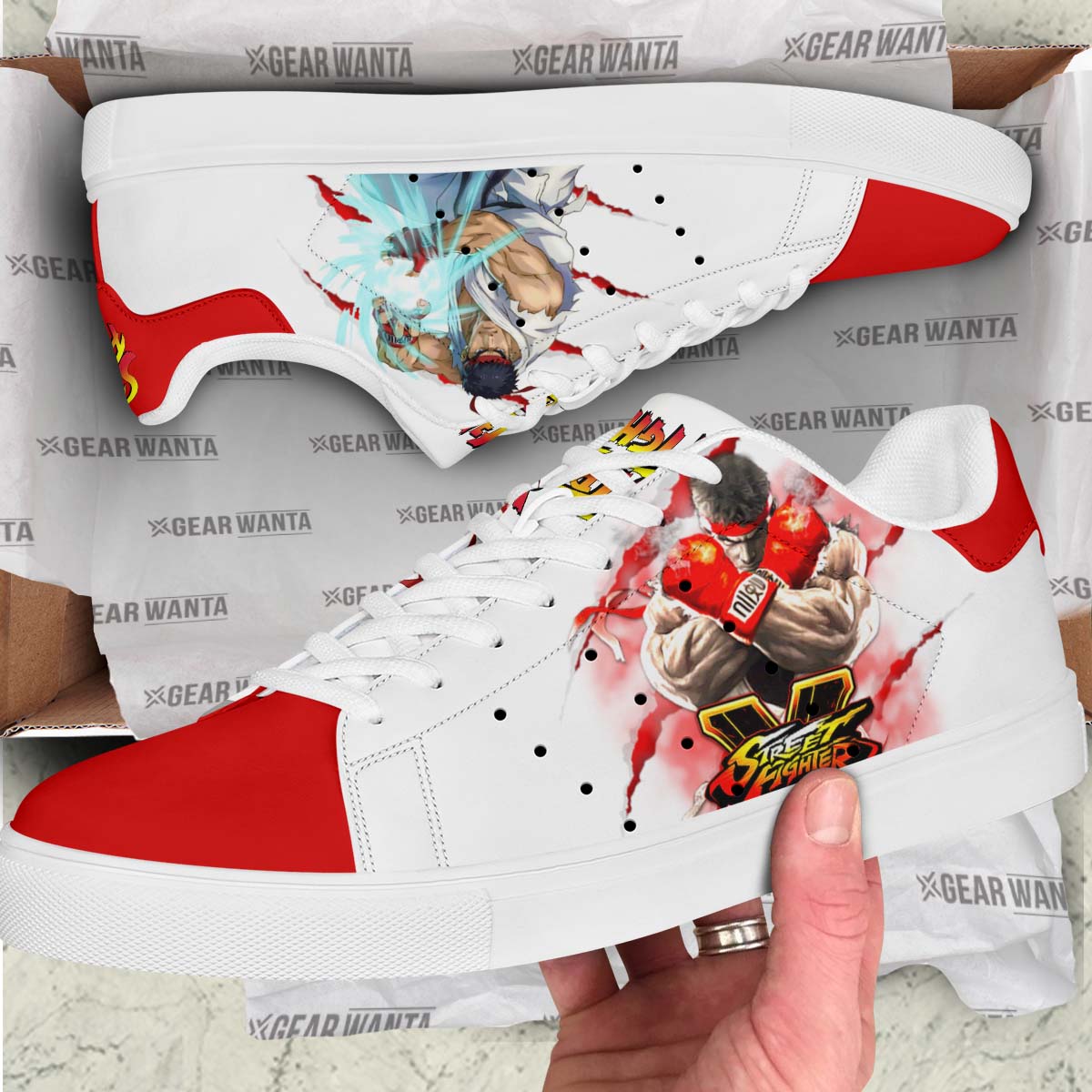 Ryu Skate Shoes Custom Street Fighter Game Shoes