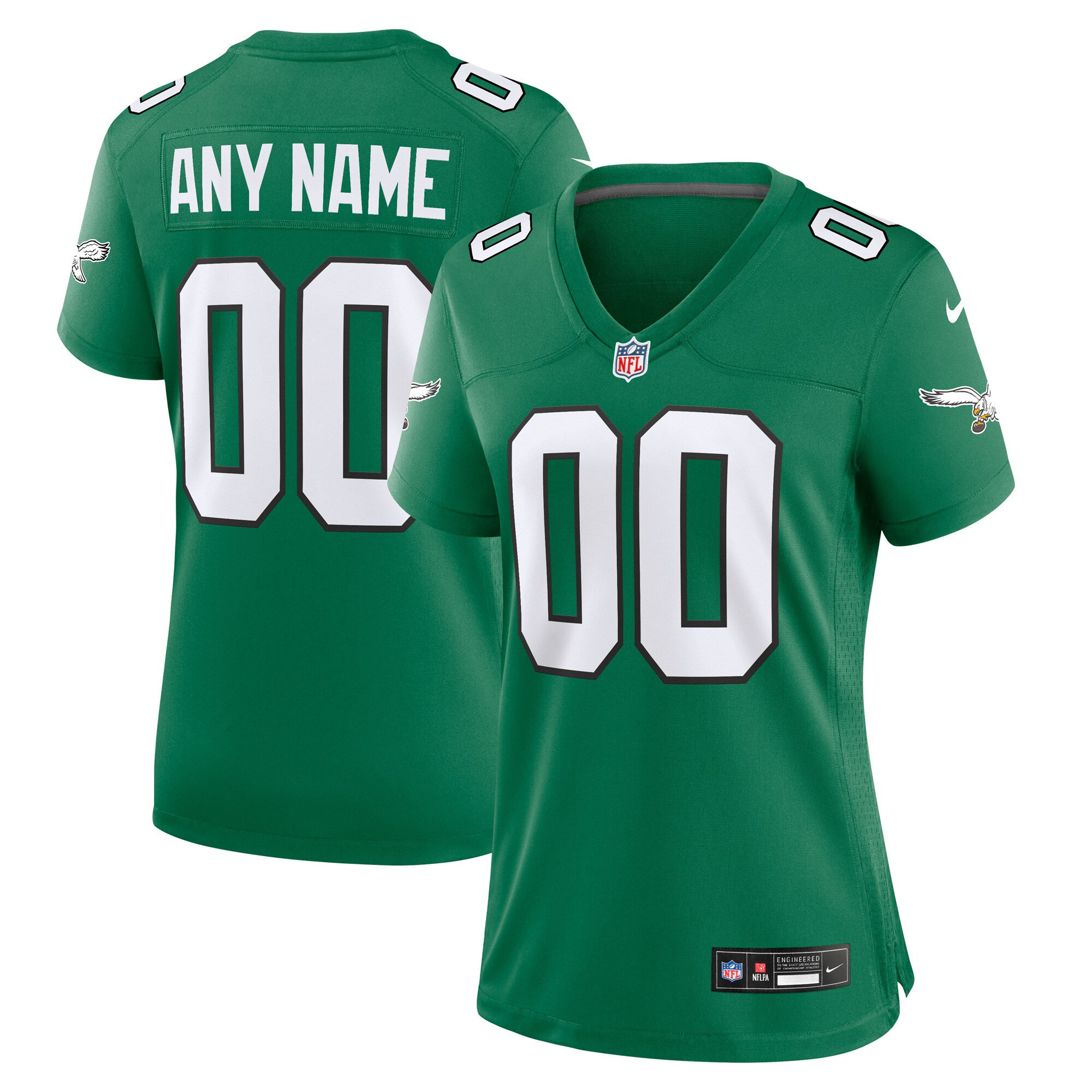 S Philadelphia Eagles Alternate Custom Game - Kelly Green Jersey - All Stitched