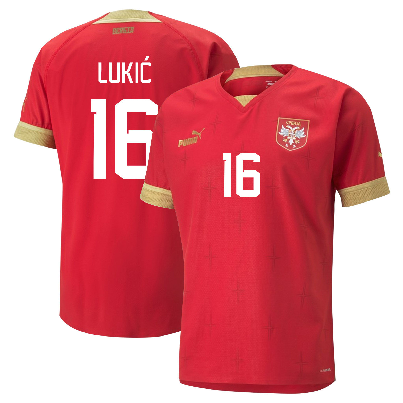 Sasa Lukic 16 – Serbia National Team Qatar World Cup 2022-23 Home Soccer Jersey