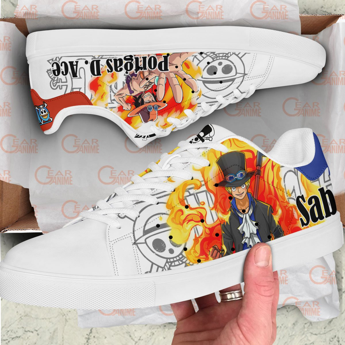 Sabo And Ace Skate Sneakers Custom Anime One Piece Shoes