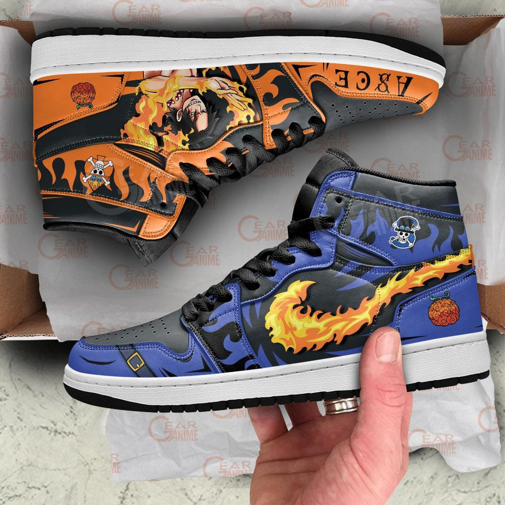 Sabo and Portgas Ace JD1s Sneakers Anime One Piece Shoes, Air Jordan Hightop