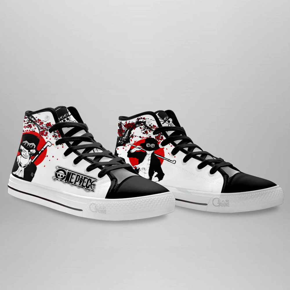 Sabo High Top Shoes Custom Anime One Piece Sneakers Japan Style