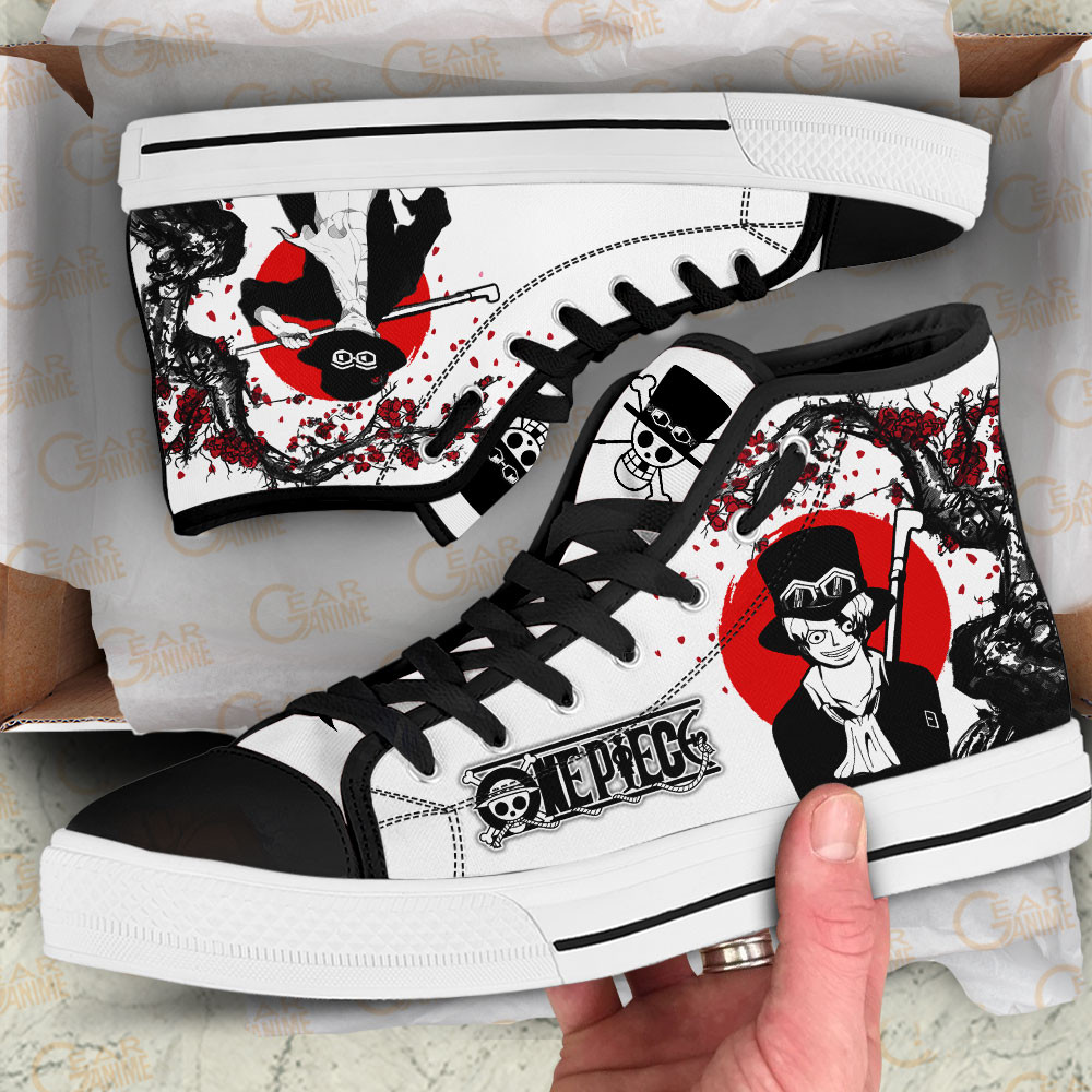 Sabo High Top Shoes Custom Anime One Piece Sneakers Japan Style