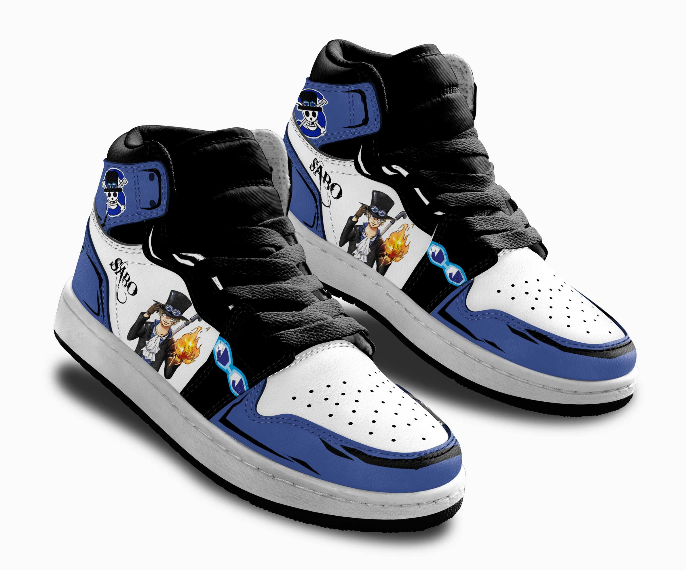 Sabo Kids Sneakers Custom Anime One Piece Shoes For Kids
