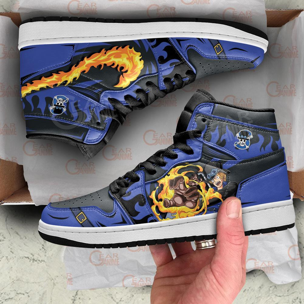 Sabo Mera Mera JD1s Sneakers Anime One Piece Shoes, Air Jordan Hightop