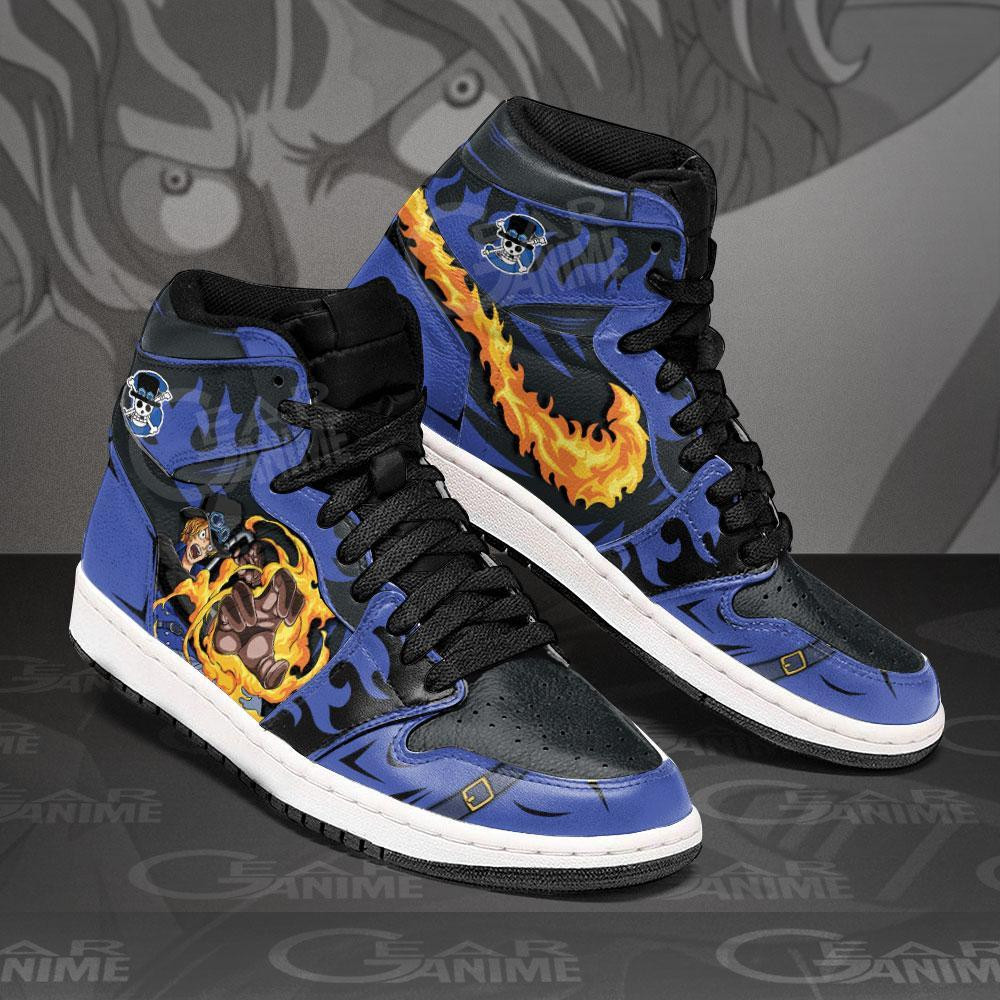 Sabo Mera Mera JD1s Sneakers Anime One Piece Shoes, Air Jordan Hightop