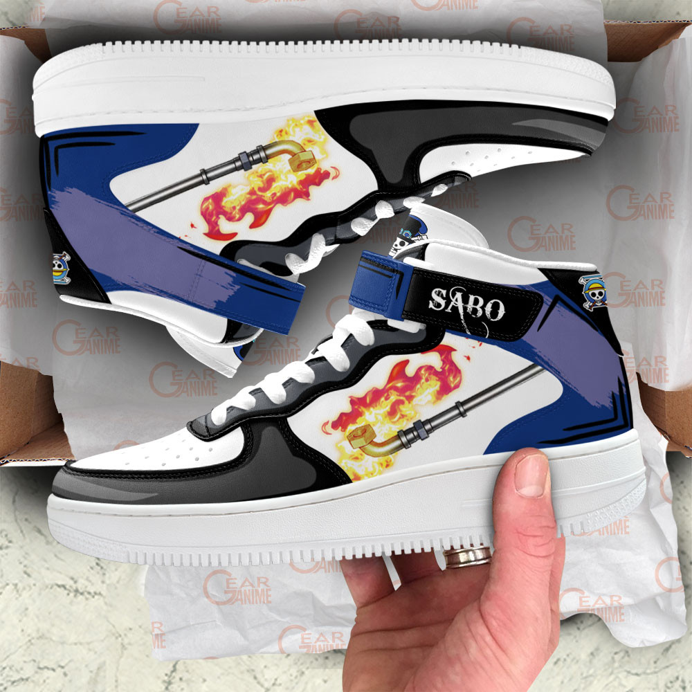 Sabo Sneakers Air Mid Custom One Piece Anime Shoes