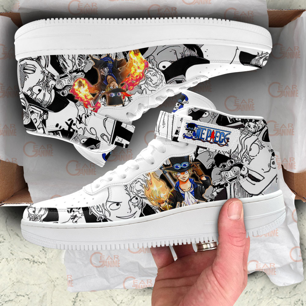 Sabo Sneakers Air Mid One Piece Custom Anime Shoes Mix Manga