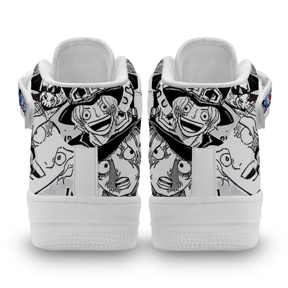 Sabo Sneakers Air Mid One Piece Custom Anime Shoes Mix Manga