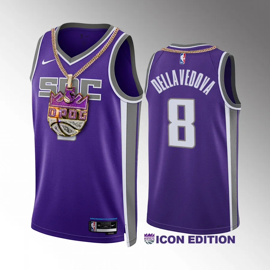 Sacramento Kings 2023 DPOG Matthew Dellavedova Purple #8 Jersey Chain