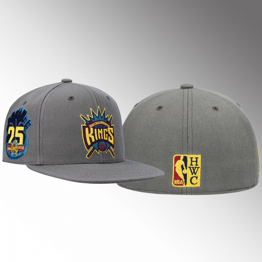 Sacramento Kings 25th Team Anniversary Charcoal Carbon Cabernet Fitted Hat