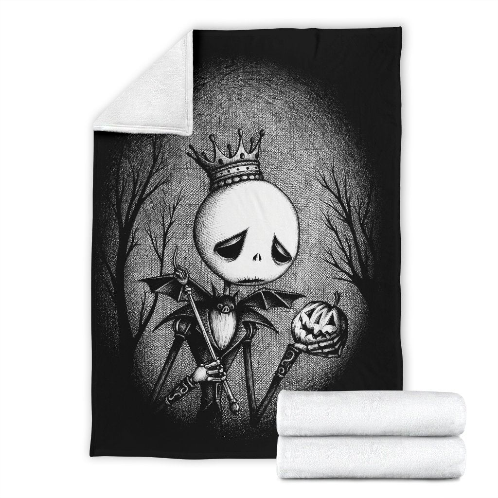 Sad Jack Skellington Sherpa Blanket Cozy Blanket Fleece Blanket