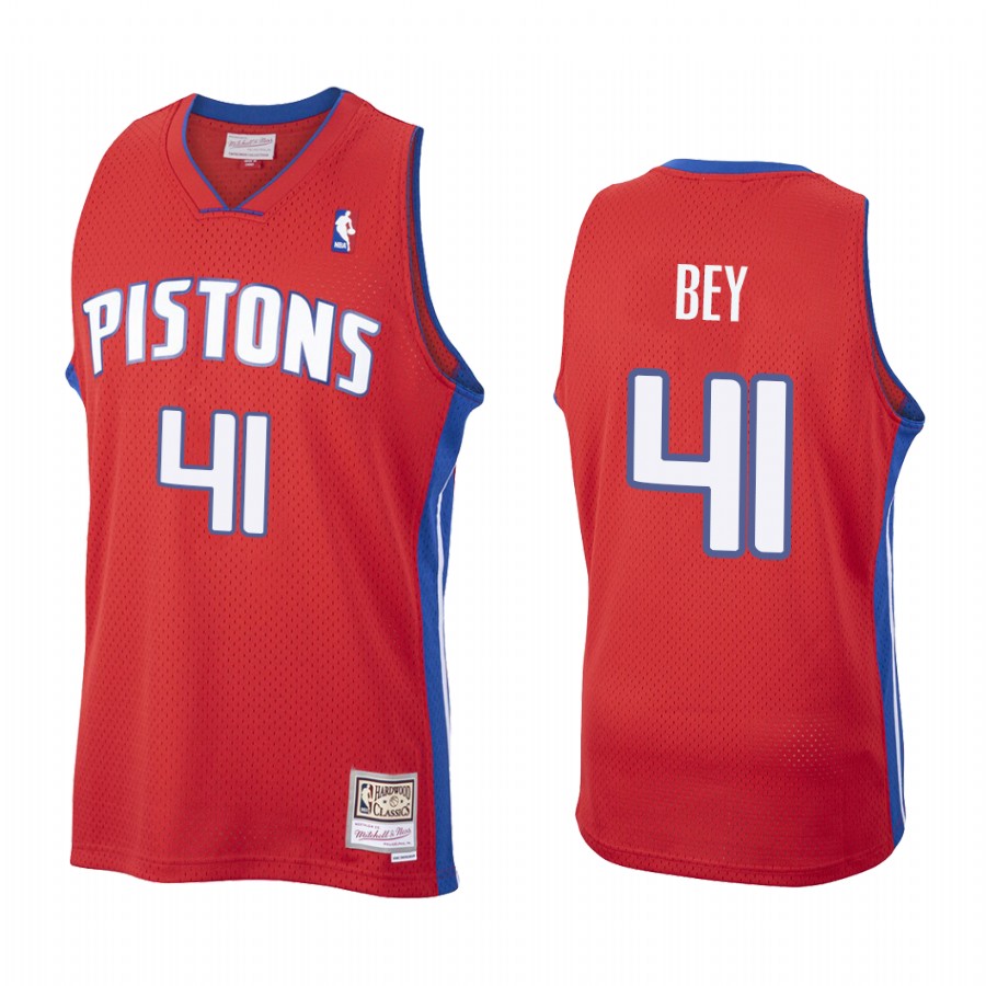 Saddiq Bey #41 Detroit Pistons Throwback Jersey Red