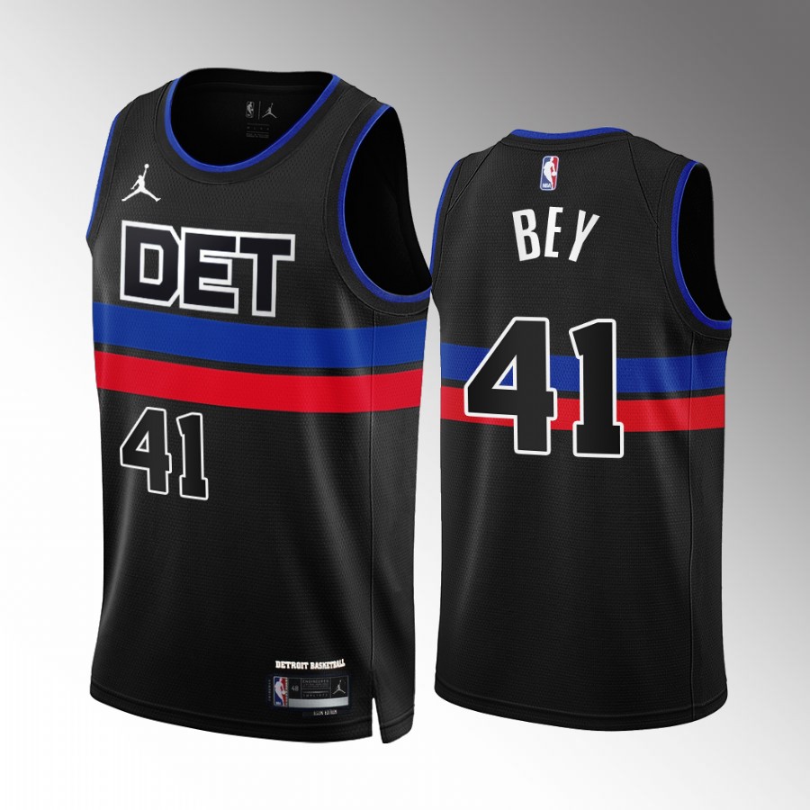 Saddiq Bey 2022-23 Detroit Pistons Black #41 Statement Edition Jersey Swingman