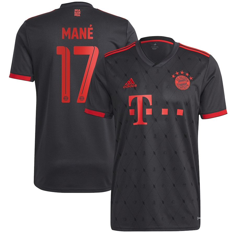 Sadio Mane 17 Bayern Munich 2022/23 Third Player Soccer Jersey – Charcoal